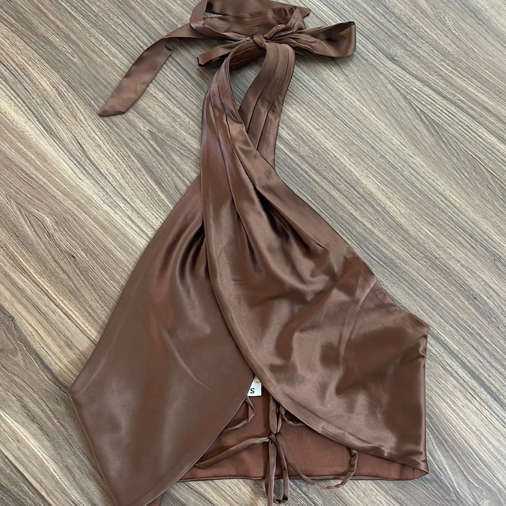 Satin Brown Cross over top